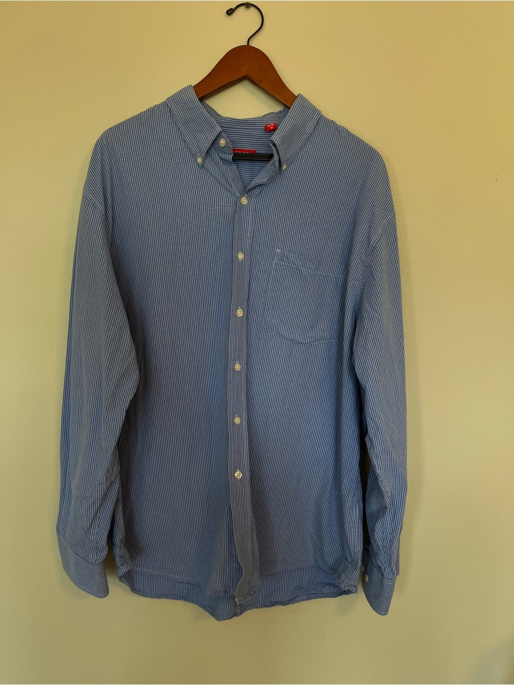 Izod Blue Micro-Stripe Button-Down Shirt. 100% Cotton
